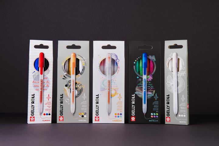 Productafbeelding Sakura Gelly Roll Retractable Classic Gelschreiber transparent 0,45 mm, Schreibfarbe: weiss, 3 St. (Wit, 3x)