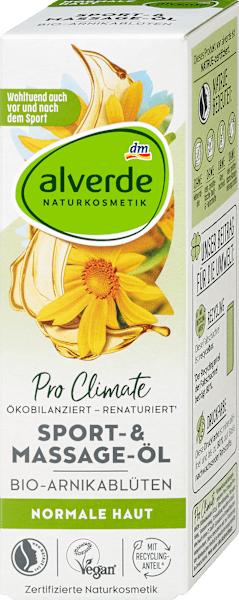 Image du produit dm alverde Huile de massage sport Fleurs d'arnica bio (Huile pour le corps, 100 ml)