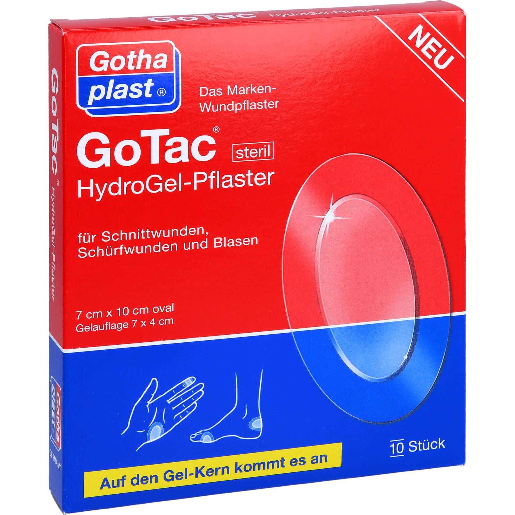 Gothaplast, Pflaster, GoTac HydroGel-Pflaster 7 x 10 cm steril, 10 St. Pflaster (10 x)