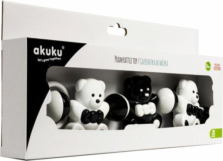 Produktbild Akuku A0468 Teddybär Kinderwagen Rassel Schwarz Und Weiss