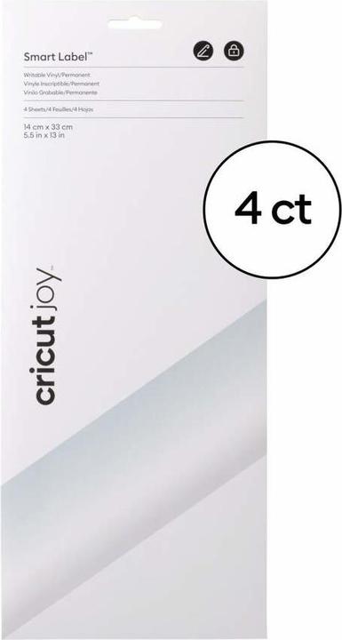 Productafbeelding Cricut Smart Vinyl Permanent Joy 14x33cm 4 vellen Beschrijfbaar Transparant (P)