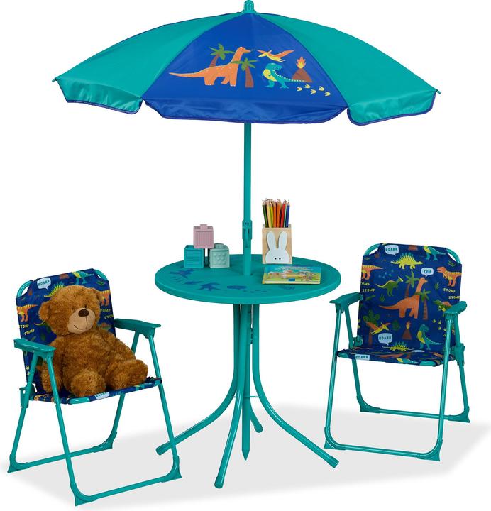 Relaxdays Kid?s Furniture Set, Folding Chairs & Table