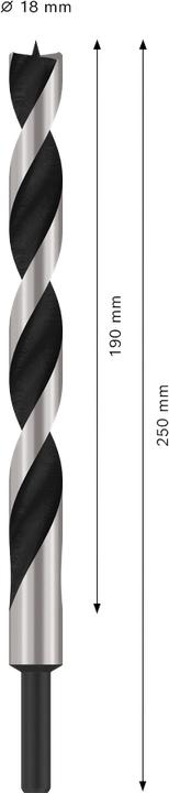 Produktbild Bosch Professional Zubehör Maschinenholzbohrer, M-Spitze 18 x 250 mm, d 10 mm (10 mm)