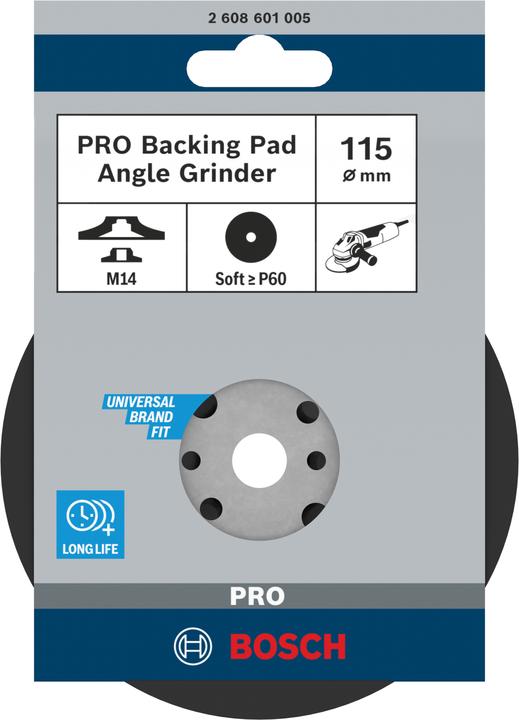Actual product image Bosch Professional Zubehör PRO Backing Pad soft, 115 mm, M14, soft (P60)