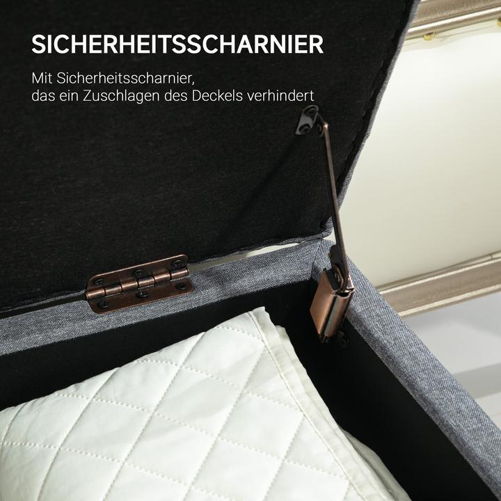 Produktbild Homcom Sitzbank Polyester, Schaumstoff Hellgrau (40 cm)