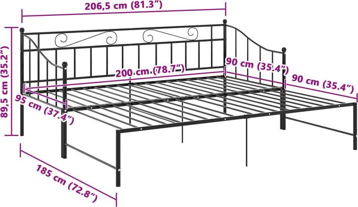 Produktbild vidaXL Schlafsofa-Gestell (90 x 200 cm)