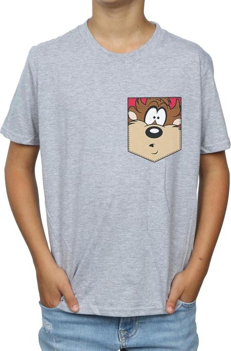 Produktbild Looney Tunes Tasmanian Devil Face Faux Pocket TShirt Jungen (140, 146)