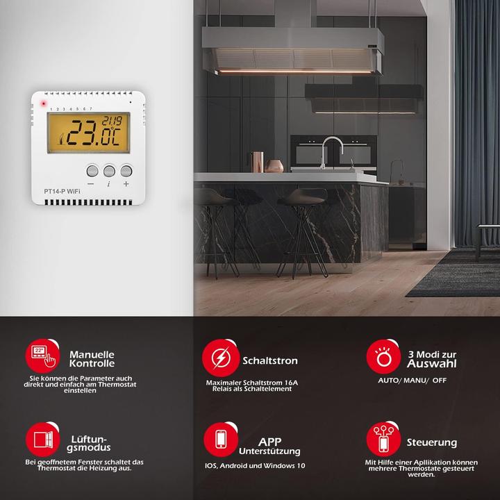 Productafbeelding Elektrobock EB PT14-PW - WLAN Raumthermostat