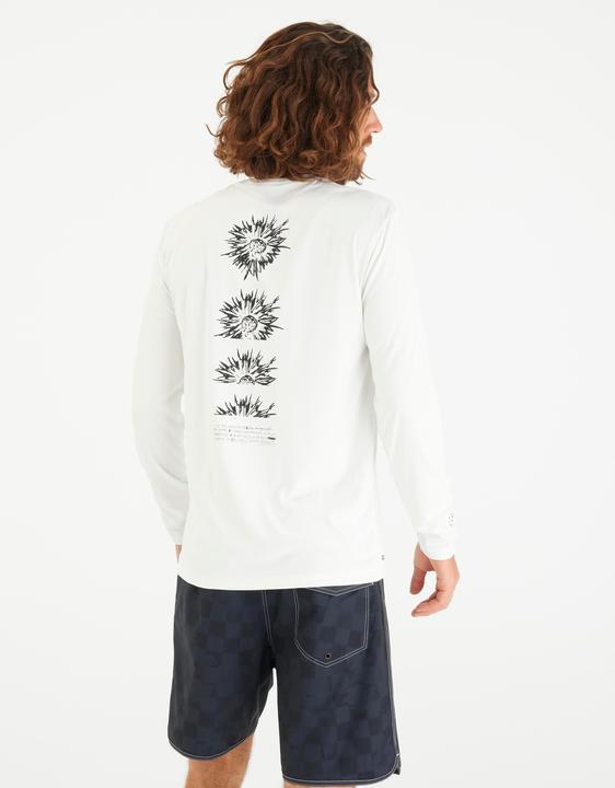 Immagine prodotto Olaian UV-Shirt langarm Surfen Herren UV-Schutz 50+ Flower weiss (XXL)