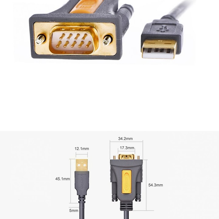 Actual product image Ugreen Cable USB do RS-232 CR104, 1.5m (black) (1.50 m)