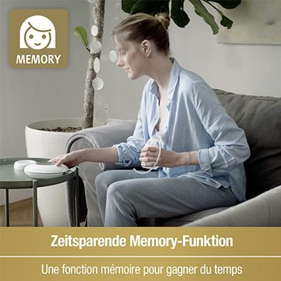 Produktbild NUK Nature Sense elektrische Doppelmilchpumpe mit Akku und LCD-Display