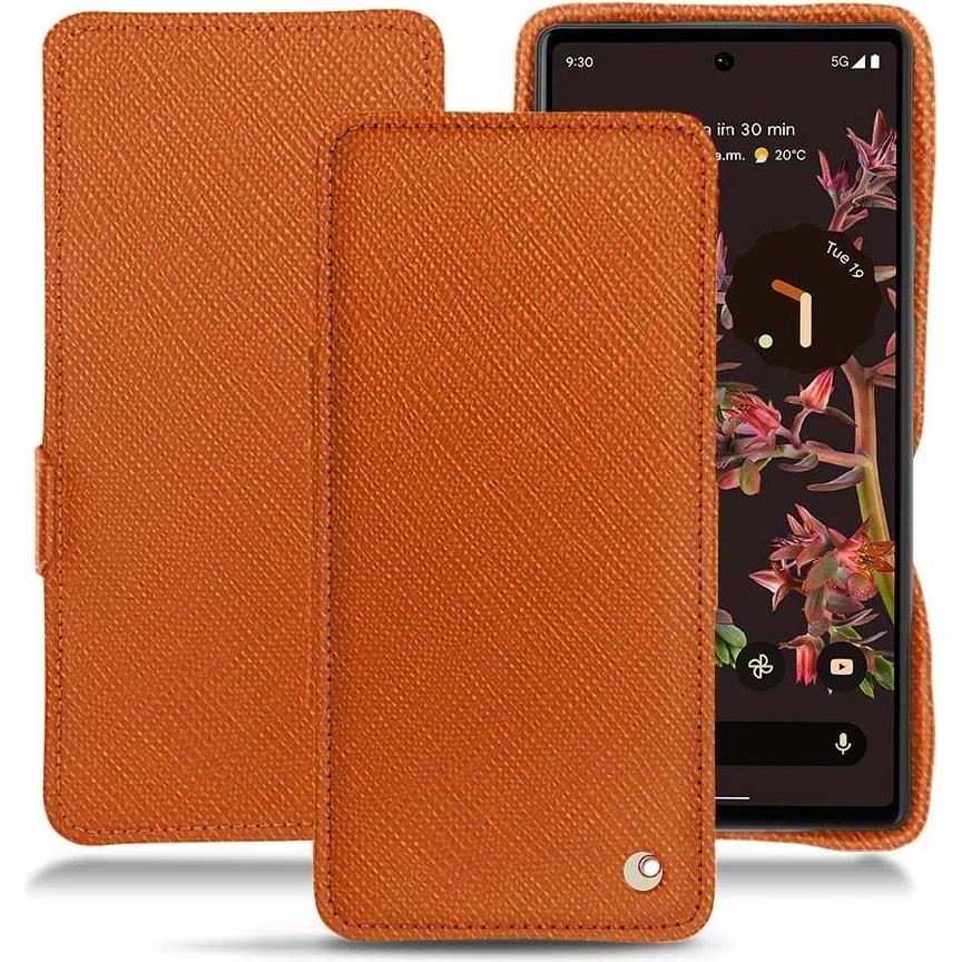 Noreve Lederschutzhülle horizontal (Google Pixel 6), Smartphone Hülle, Orange