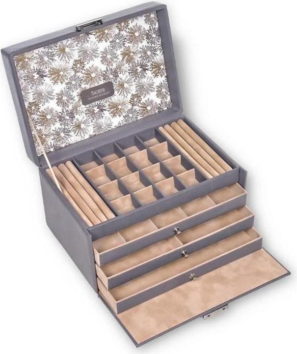 Produktbild Sacher 77.510.561643 - Schmuckkasten Lena fleur venice grau (Leder)