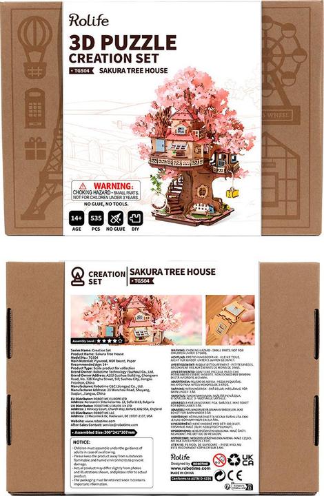 Actual product image Robotime Sakura Tree House