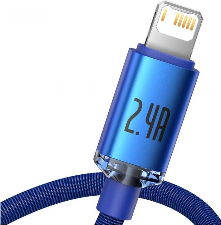 Immagine prodotto Baseus Crystal Shine Series cavo dati di ricarica veloce da USB a iP 2.4A 1.2m blu (1.20 m)