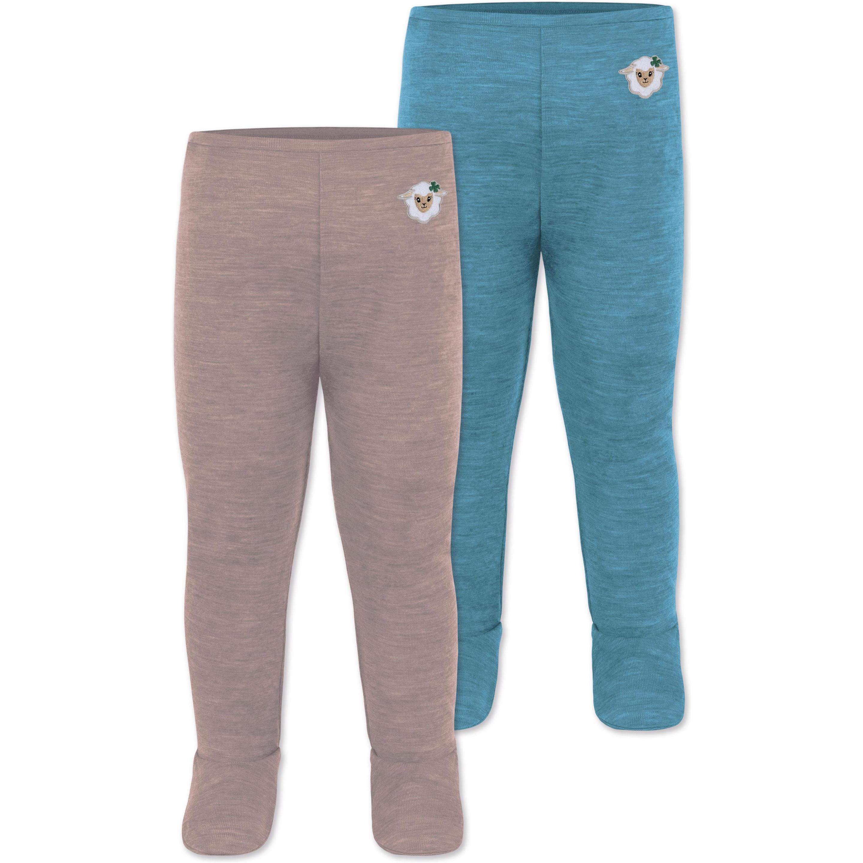 Normani, Herren, Funktionsunterhose, 2er Pack Baby Merino Unterhose mit Füssen - 9539 (68), Blau, 68