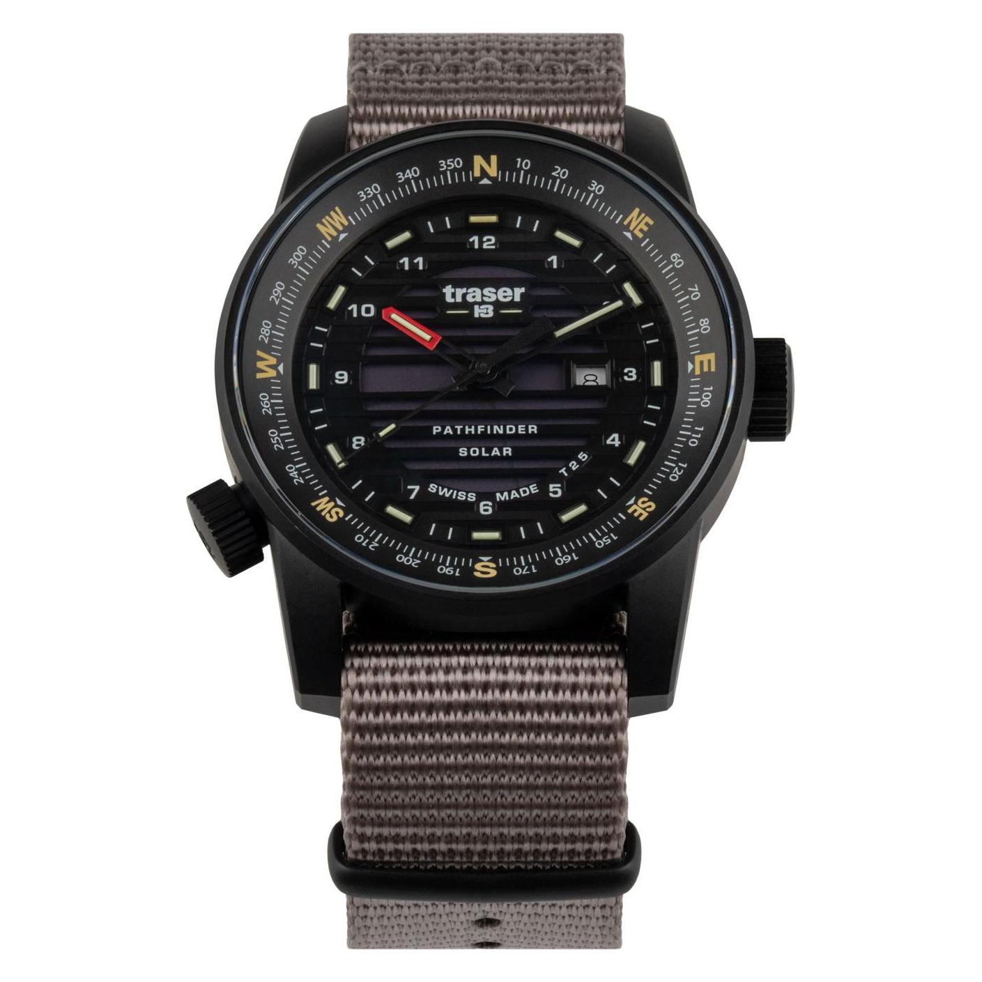 Traser, Armbanduhr, P68 Pathfinder Solar, Schwarz, (Swiss Made, 46 mm)