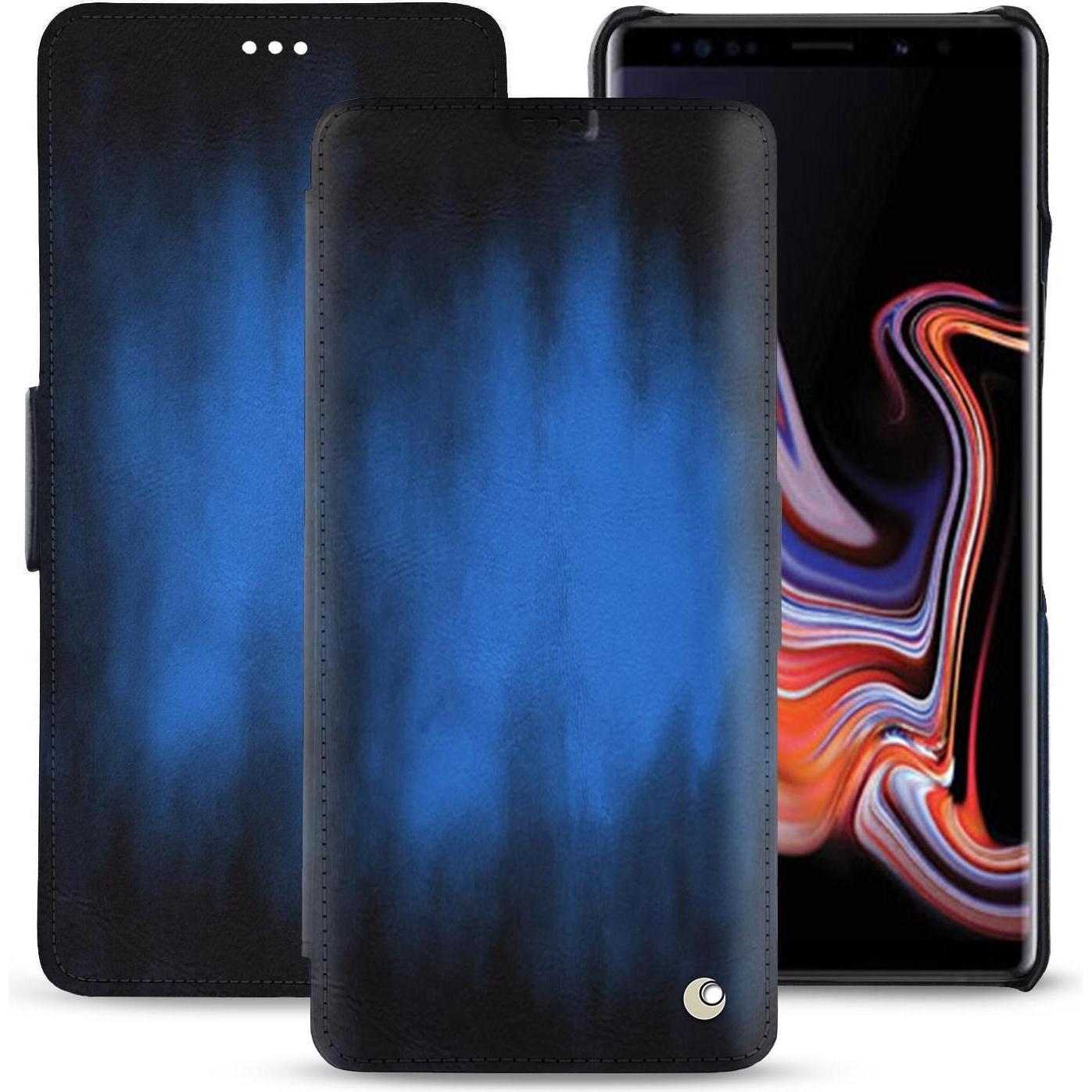 Noreve Lederschutzhülle horizontal (Samsung Galaxy Note 9), Smartphone Hülle, Blau