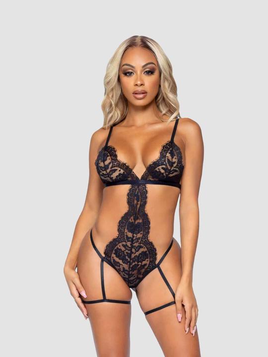 Image du produit Leg Avenue Set Body & Jacke All Romance Schwarz (M)