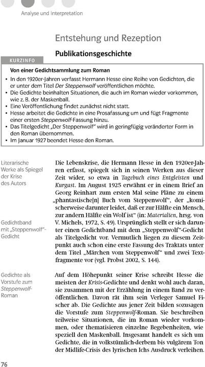 Produktbild Lektürehilfen Hermann Hesse "Der Steppenwolf" (Deutsch, 2017)