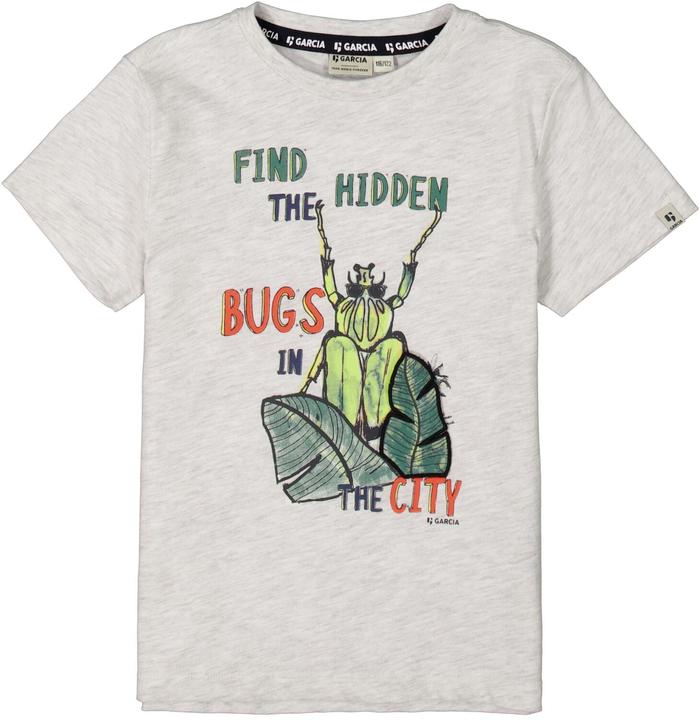 Produktbild Garcia Grau meliertes T Shirt mit Print im Brustbereich (116, 122)