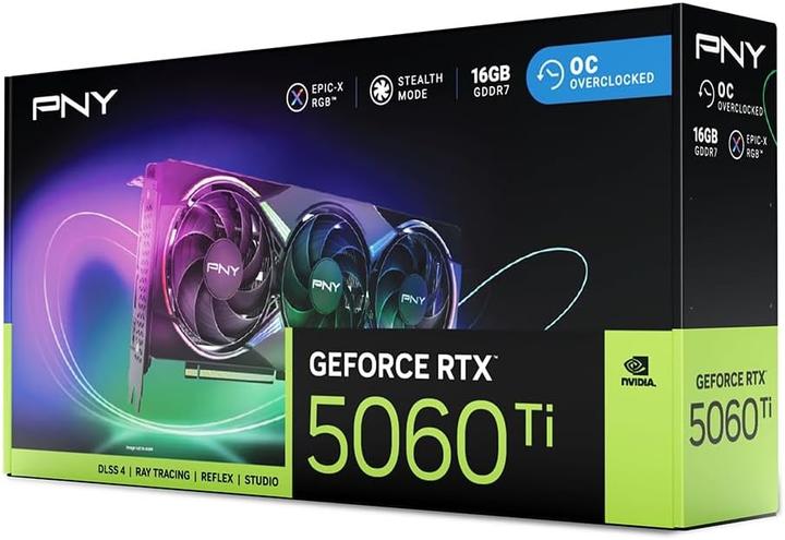 Actual product image PNY GeForce RTX 5060 Ti Epic-X RGB Overclocked Triple Fan (16 GB, GDDR7)