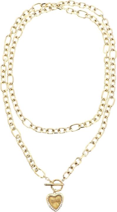 Guess 37" HEART & T-BAR CHAIN NK Halskette (Edelstahl poliert)
