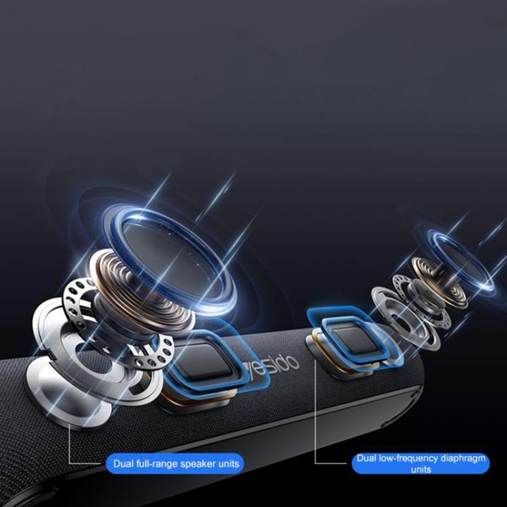 Actual product image Yesido - Wireless Speaker (YSW42) - Bluetooth 5.3, Type-C, TF, 2000mAh, 20W - Black