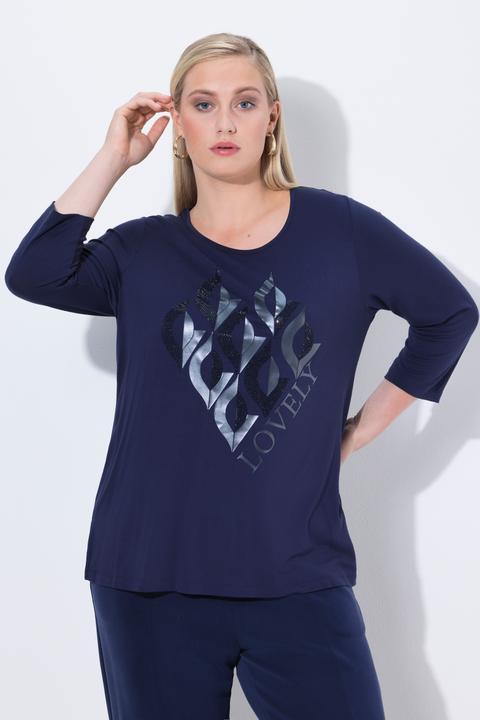 Immagine prodotto Ulla Popken Maglia classica con Lovely, scollo rotondo e maniche a 3/4 (58)