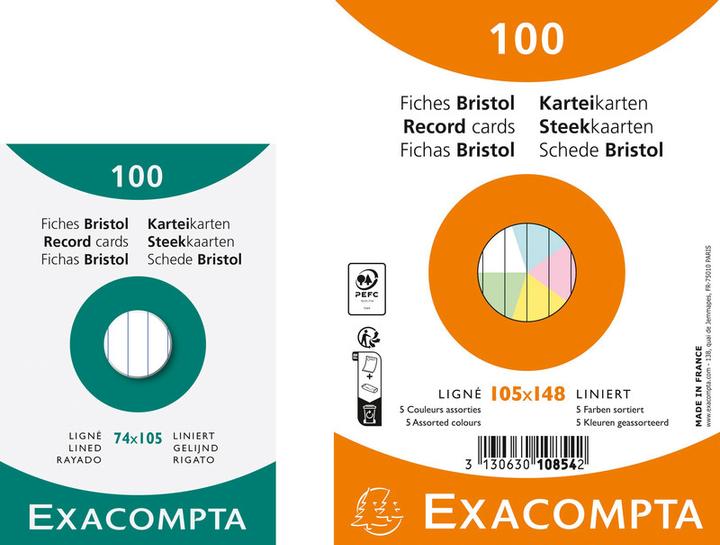 Actual product image Exacompta Index cards (A5, 205 g/m², 100 x)