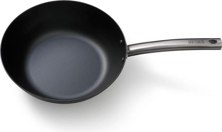 Image du produit Skottsberg Wok Acier au carbone, 28 cm de diamètre, poignée en acier inoxydable (28 cm, Acier au carbone)