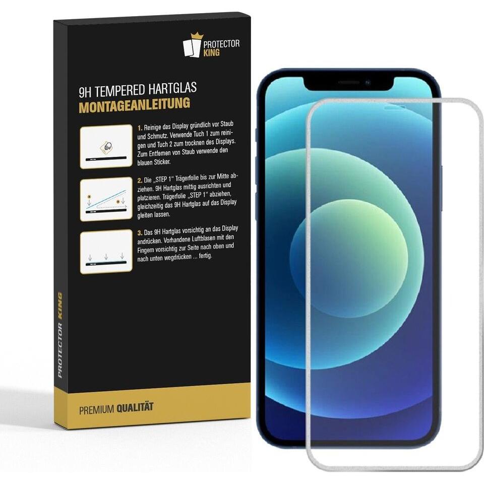 Thumbnail - Protectorking 2x echtes Tempered 9H Panzerhartglas 3D KLAR (2 Stück, Apple iPhone 12 Pro), Smartphone Schutzfolie, Trans...