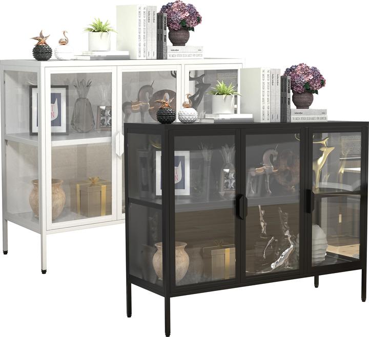 Image du produit VCM Stahl Glas Vitrine Sideboard Floka L (110 x 35 x 80 cm)