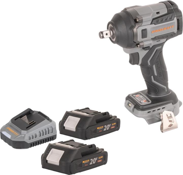 Produktbild Procraft Industrial IW550Abb Akku Schlagschrauber 20 V 550 Nm 1/2" + 2x Akku 2,0 Ah + Ladegerät (Schlagschrauber)