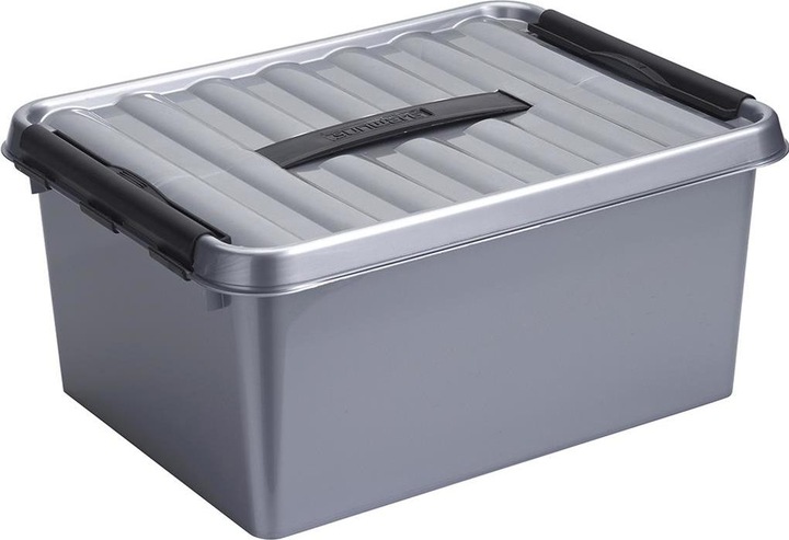 Produktbild Sunware Q-line Aufbewahrungsbox 15L metallfarbig schwarz (30 x 40 x 18 cm, 15 l)