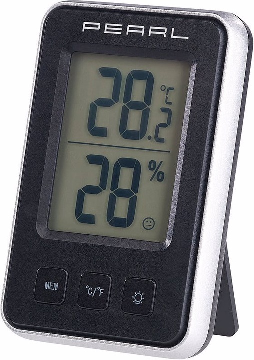 Produktbild Pearl 2er Pack Digitales Thermometer/Hygrometer mit grossem beleuchtetem LCD