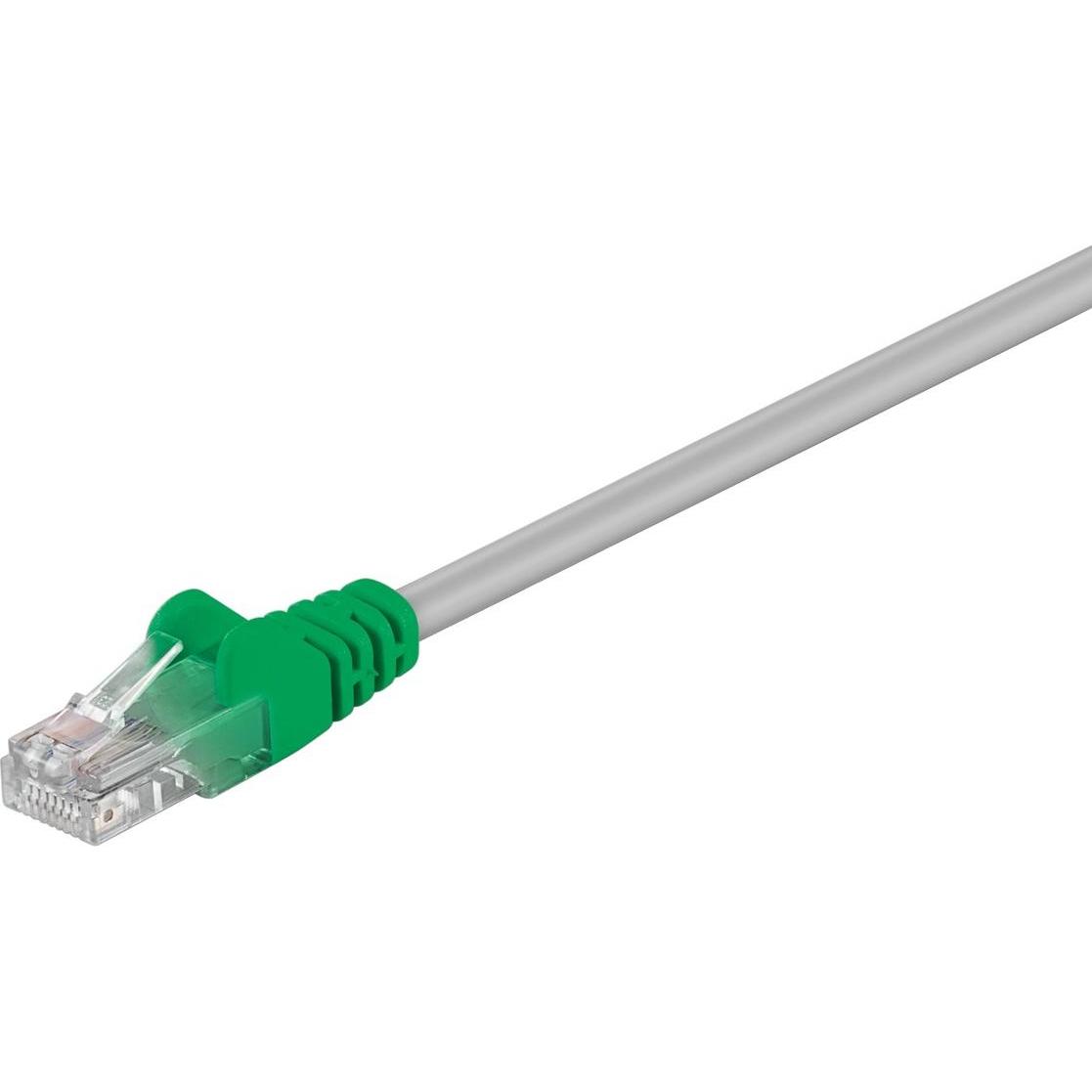 Goobay CAT 5e Crossover-Patchkabel, U/UTP, Grau, Grün, Grau-Grün, 10 m (U/UTP, CAT5e, 10 m), Netzwerkkabel