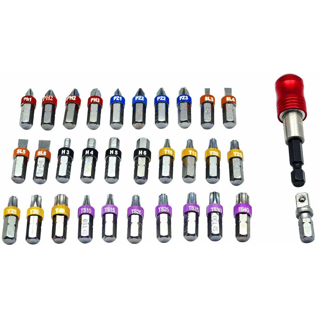 Thumbnail - Rs Pro, Bits, Sechskant, Kreuzschlitz, Pozidriv, Schlitz, Torx eingriffsicher Schraubendreher-Bitsatz, S2 S (S2 S)