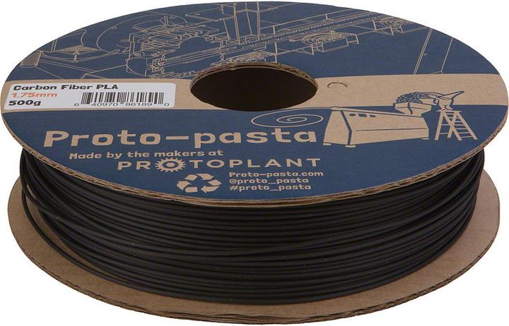 Immagine prodotto Proto-pasta PLA con fibra di carbonio (PLA, Carbonio, 1.75 mm, 500 g, Grigio)