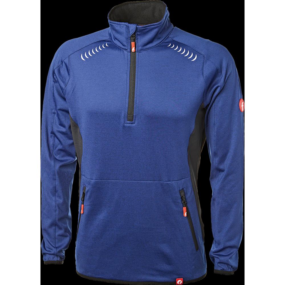 Thumbnail - Magni, Herren, Pullover, Tech-Fleecepullover kornblau/schwarz meliert Gr. L Fortis Elements, Blau, (L)