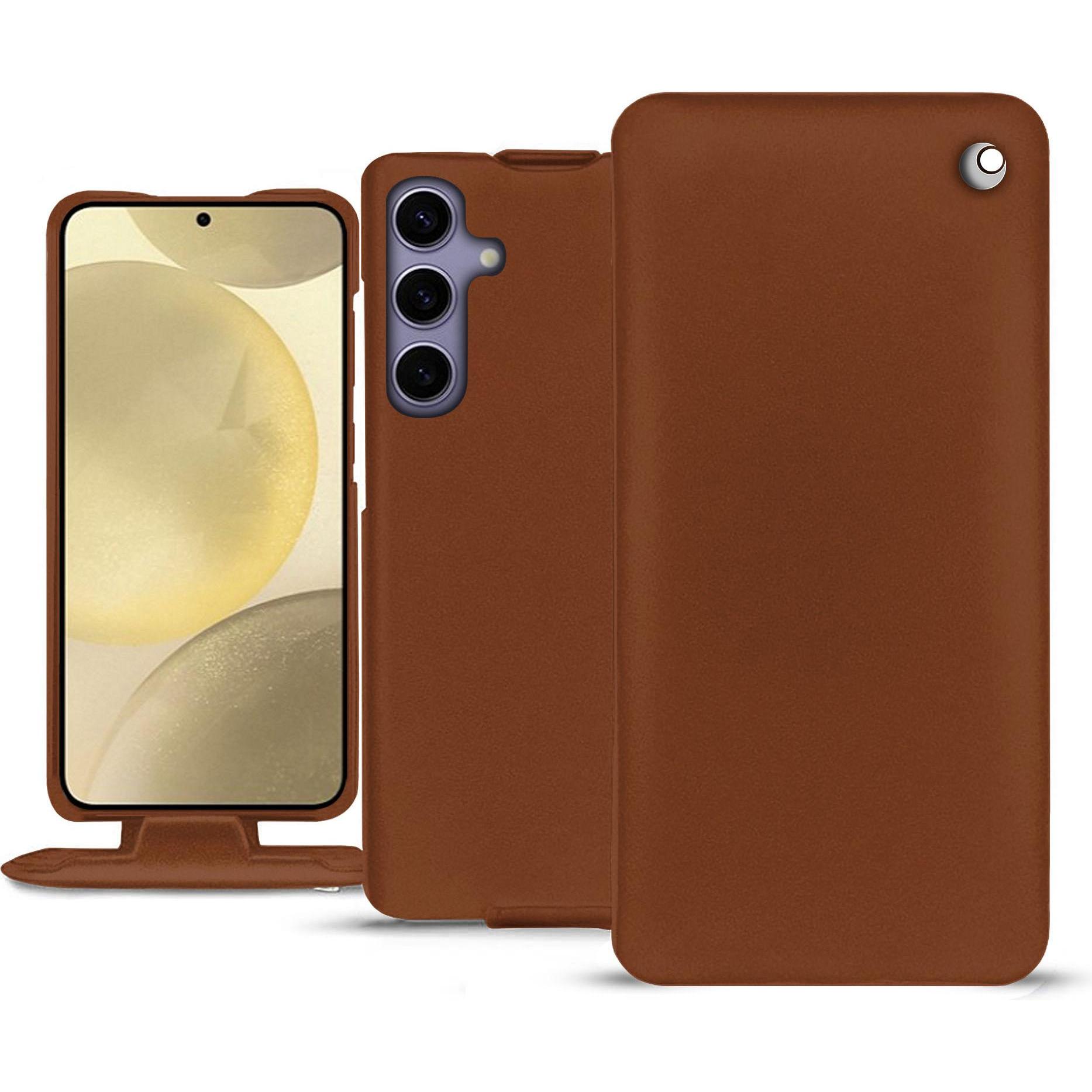 Thumbnail - Noreve Lederschutzhülle vertikal (Samsung Galaxy S24+), Smartphone Hülle, Braun