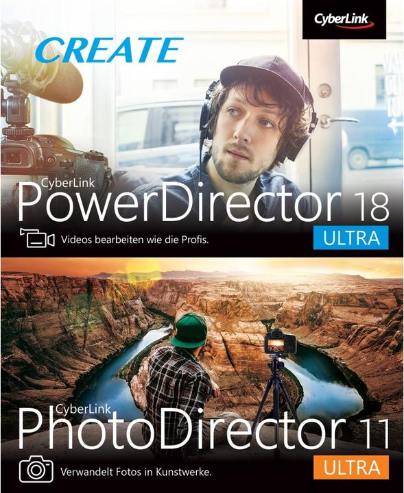 Produktbild CyberLink PowerDirector 18 Ultra und PhotoDirector 11 Ultra Duo (1 User, unbegrenzt)