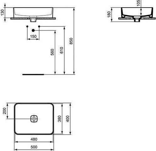 Image du produit Ideal Standard Vasque à poser Strada II 50 cm blanc T296701 (400 mm, 500 mm)