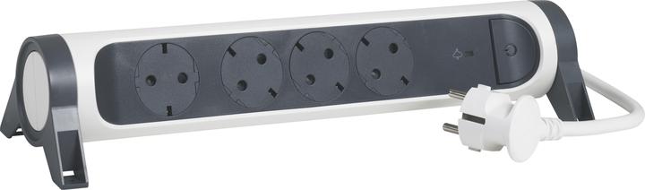 Productafbeelding Legrand Draaibare contactdoosstrip 4x stopcontact, SPD, 1,5m kabel wit-zwart 694507 (4 x, CEE 7/3, CEE 32/5, 1.50 m)