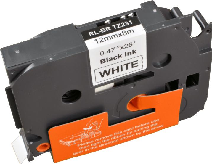 Produktbild Ampertec P-Touch Band kompatibel zu TZe-231 schwarz auf weiss 12mm / 8m (1.20 cm, Schwarz)