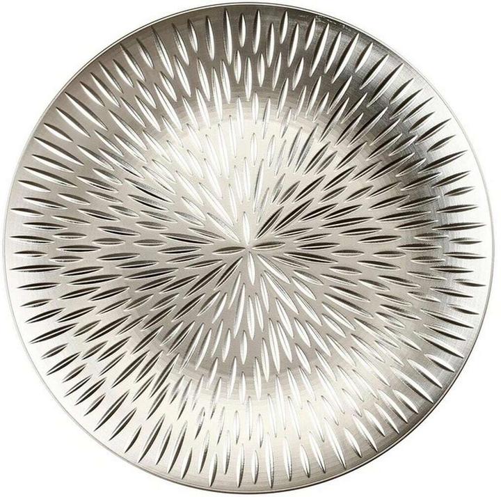 Actual product image Inge’s Glas Christmas Decor INGES CHRISTMAS DECOR Weihnachtsteller mit Strahlenmuster 33 cm, Silber (1x)