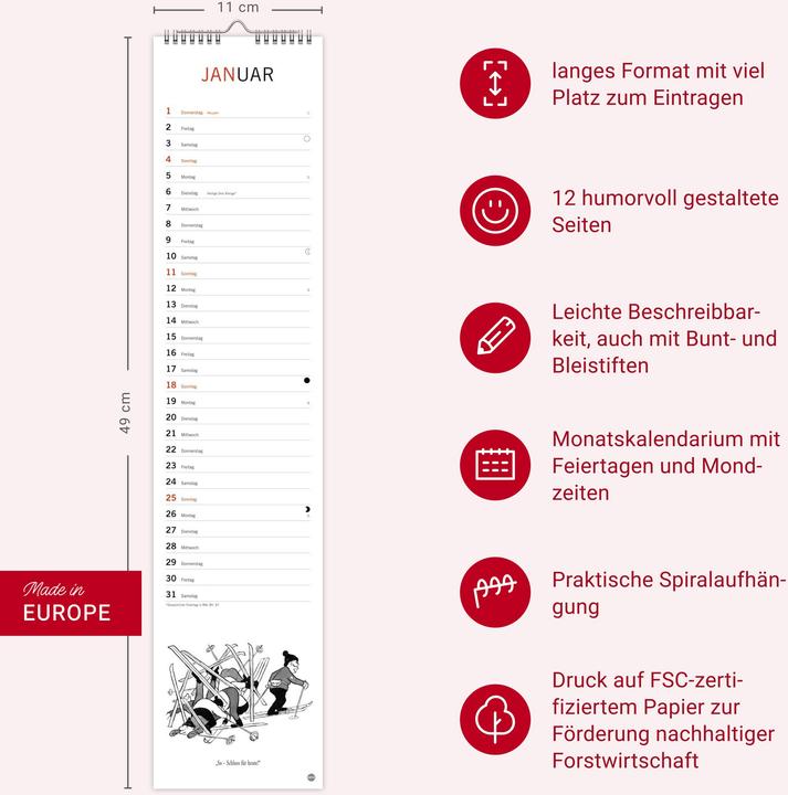 Produktbild Loriot Planer 2026 (11 x 49 cm, Harter Einband, Deutsch)