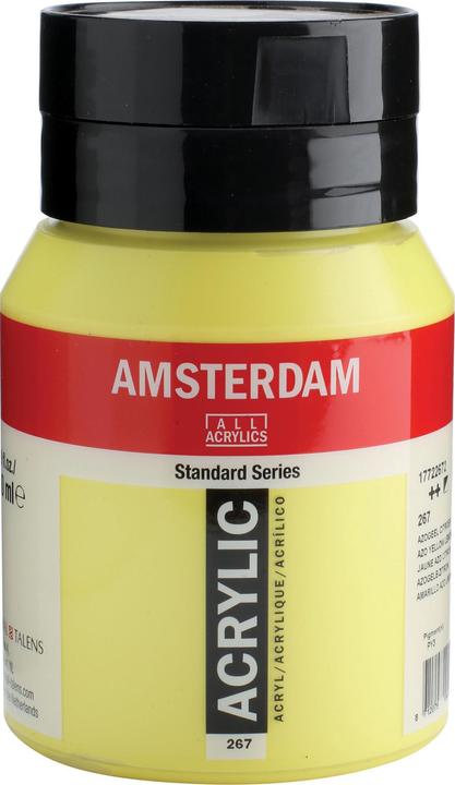 Talens Bottiglia acrilica Amsterdam serie standard 500 ml, giallo zircone (Giallo limone, 500 ml)