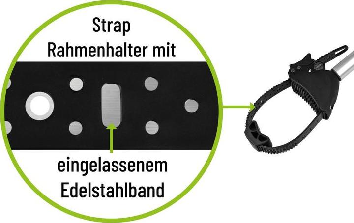 Actual product image Eufab Verstellbarer Strap-Rahmenhalter 40cm (Black, Silver)
