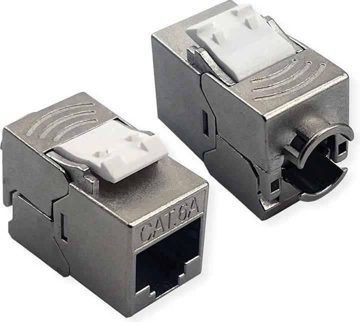 Produktbild Secomp ROLINE Keystone Kat.6A geschirmt werkzeuglos Slim+Kurz (26.11.0391)